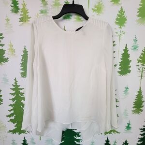 ROBERT RODRIGUEZ Angel Wing Balloon Sleeve Flowy Split Back Top.